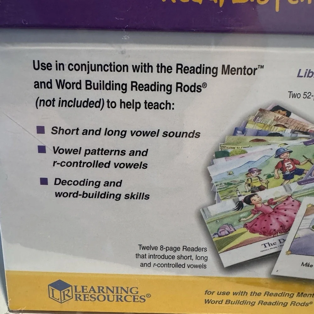 Reading Rods Vowels Word Building Library Set Learning Resources New Sealed
